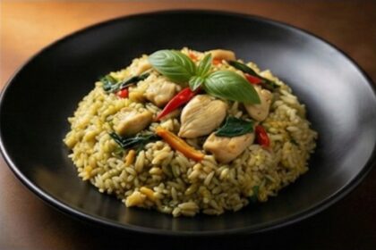 鶏肉のグリーンカレー炒飯 Green Curry Chicken Fried Rice