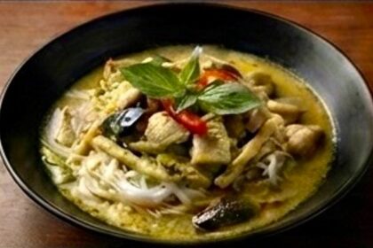 鶏肉と筍のグリーンカレーヌードル Green Curry Noodle with Chicken & Bamboo
